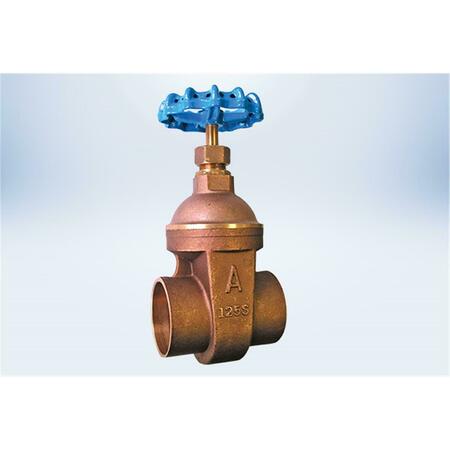 AMERICAN VALVE 3FS 1 1-2 1.5 in. Lead Free Gate Valve - CxC Federal with Solder Ends 3FS 1 1/2&quot;